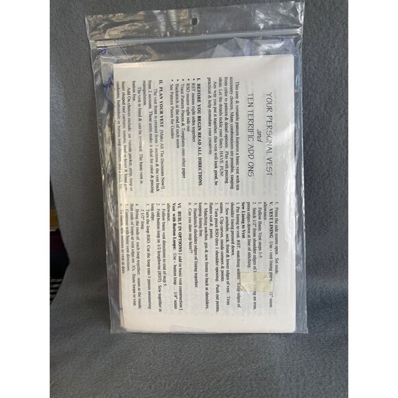 On The Edge Designs Your Personal Vest Pattern with Ten Terrific Addons Sz S to - Picture 3 of 4